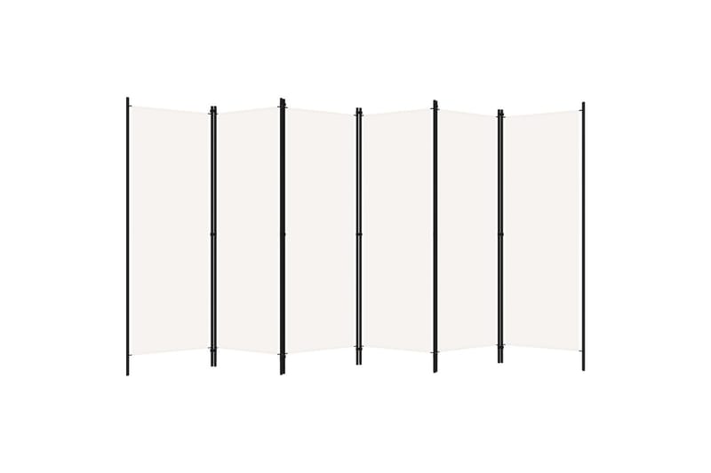 6-paneelinen tilanjakaja valkoinen 300x180 cm - Sisustustuotteet - Tilanjakaja & sermi - Taittuva sermi