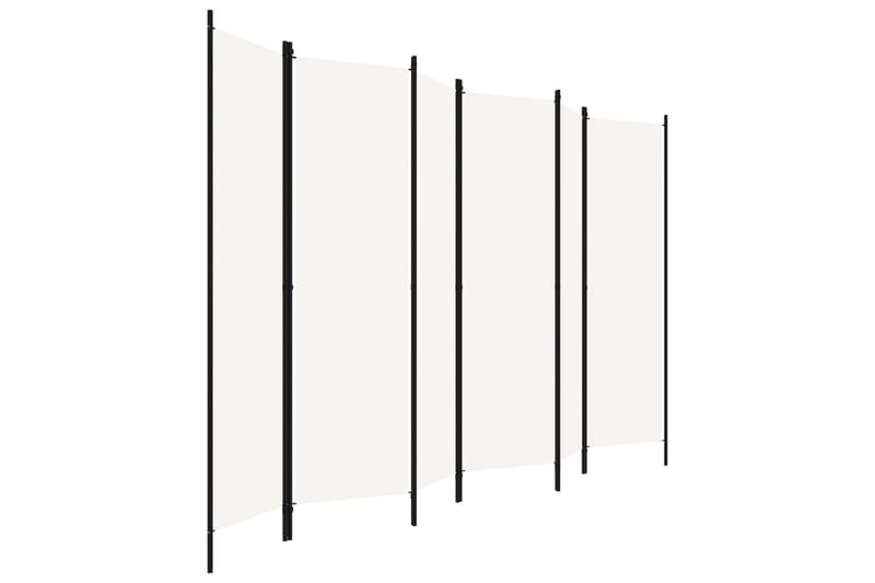 6-paneelinen tilanjakaja valkoinen 300x180 cm - Sisustustuotteet - Tilanjakaja & sermi - Taittuva sermi