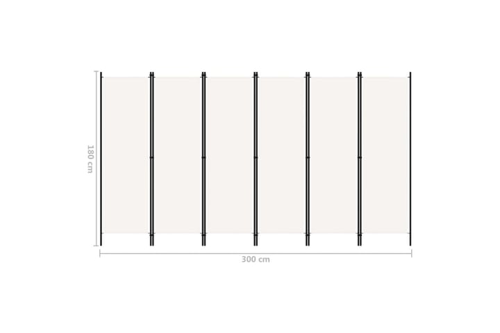 6-paneelinen tilanjakaja valkoinen 300x180 cm - Taittuva sermi - Tilanjakaja & sermi