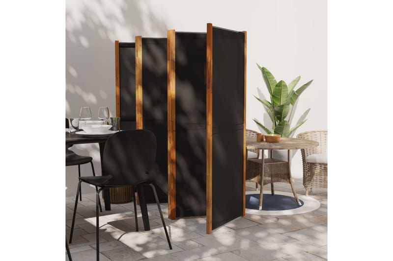 6-paneelinen tilanjakaja 420x180 cm - Musta - Sisustustuotteet - Tilanjakaja & sermi