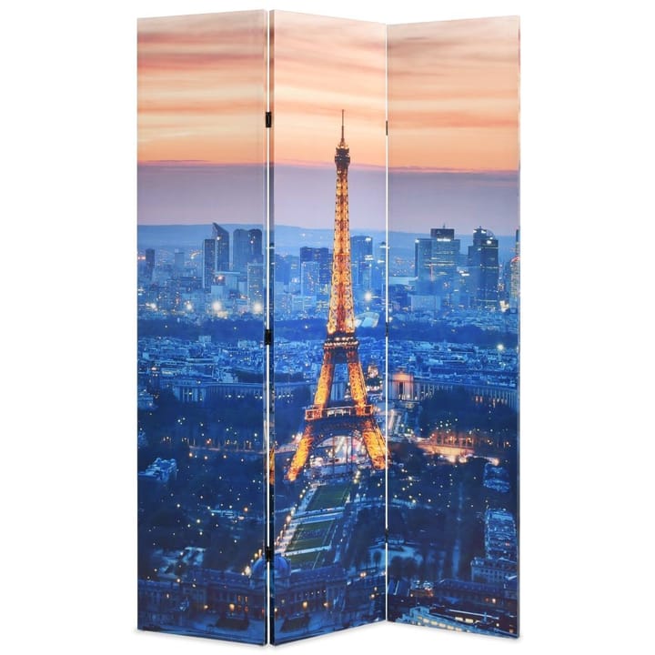 Kokoontaitettava tilanjakaja 120x170 cm Pariisin yömaisema - Monivärinen - Tilanjakaja & sermi - Taittuva sermi