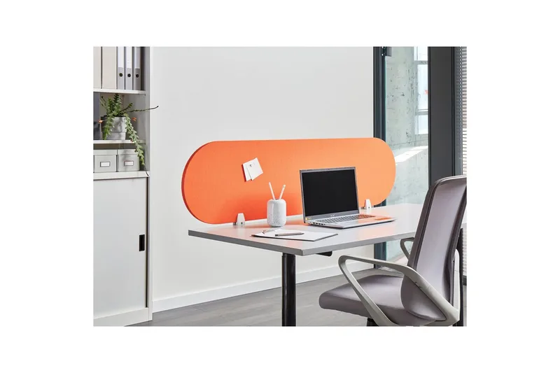Skiljevägg för skrivbord Beliani Sparky Orange, 160x1x40 cm Orange - Sisustustuotteet - Tilanjakaja & sermi