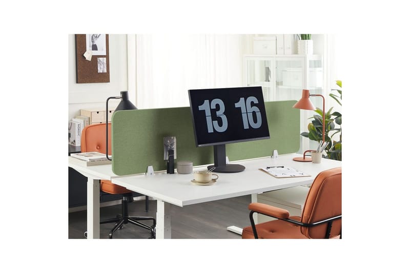 Skiljevägg för skrivbord Beliani Wally Beige, 130x2x40 cm Green 180x2x40 cm - Sisustustuotteet - Tilanjakaja & sermi