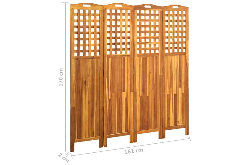 Tilanjakaja 4-osainen 161x2x170 cm Akaasia - Ruskea - Sisustustuotteet - Tilanjakaja & sermi - Sermiseinä