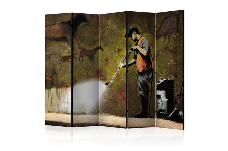 Tilanjakaja Banksy - Cave Painting II 225x172 - Artgeist sp. z o. o. - Sisustustuotteet - Tilanjakaja & sermi