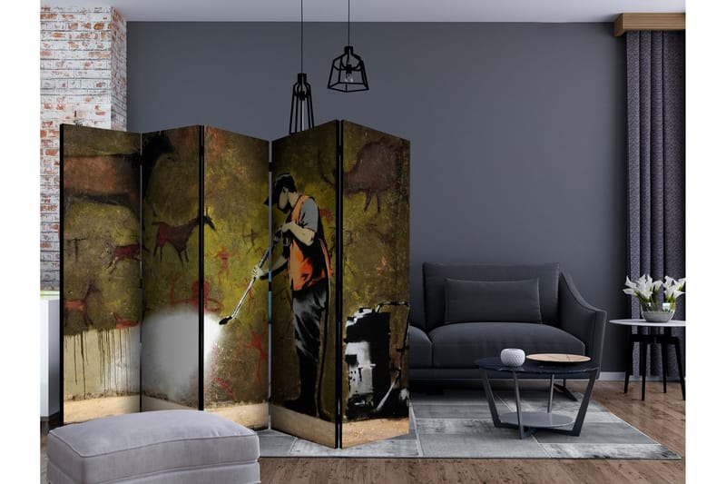 Tilanjakaja Banksy - Cave Painting II 225x172 - Artgeist sp. z o. o. - Sisustustuotteet - Tilanjakaja & sermi