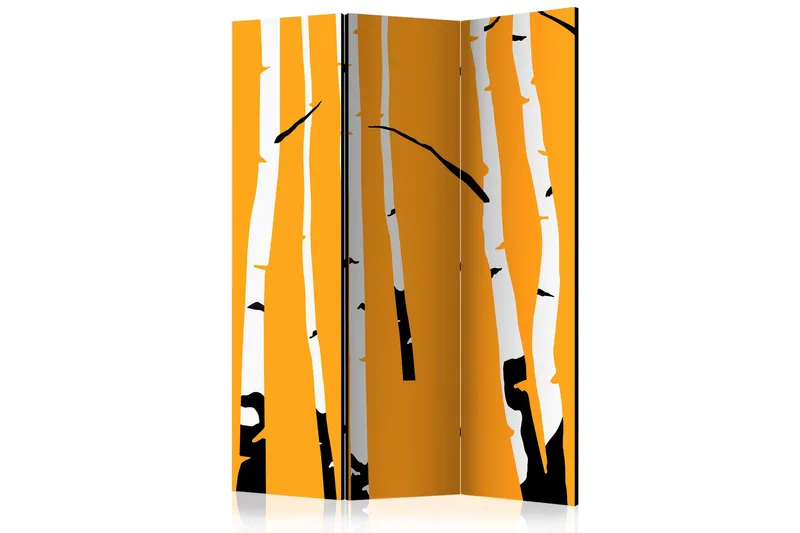 Tilanjakaja Birches on the Orange Background, Artgeist sp. z o. o.