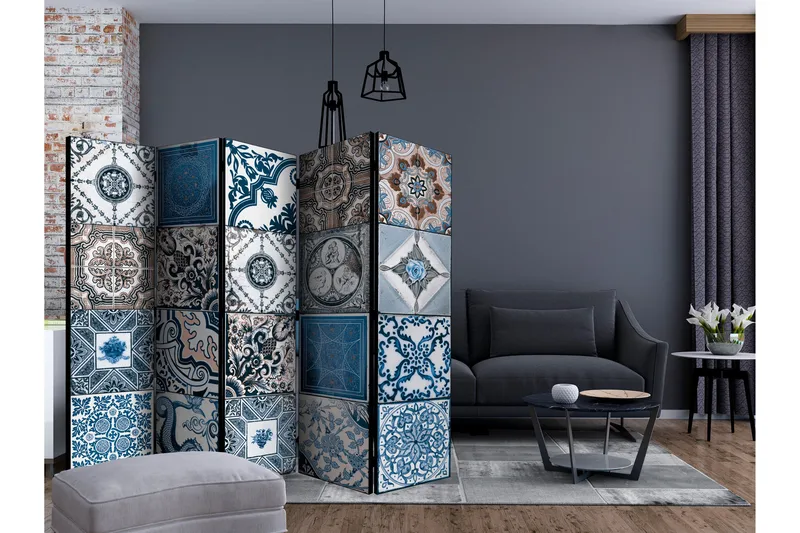 Tilanjakaja Blue Arabesque II - Artgeist sp. z o. o. - Sisustustuotteet - Tilanjakaja & sermi