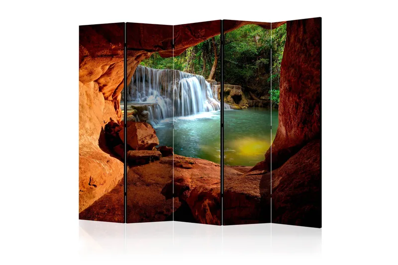 Tilanjakaja Cave: Forest Waterfall II 225x172, Artgeist sp. z o. o.