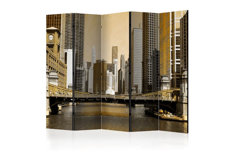 Tilanjakaja Chicago's bridge (vintage effect) II 225x172 - Artgeist sp. z o. o. - Sisustustuotteet - Tilanjakaja & sermi