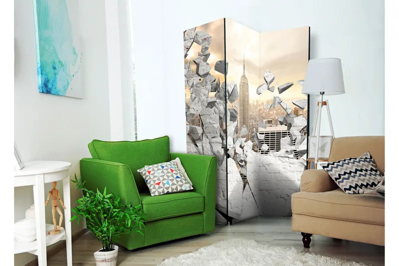 Tilanjakaja City Behind The Wall 135x172 - Artgeist sp. z o. o. - Sisustustuotteet - Tilanjakaja & sermi