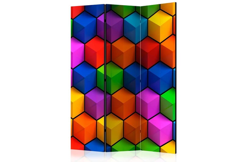 Tilanjakaja Colorful Geometric Boxes - Artgeist sp. z o. o. - Tilanjakaja & sermi - Taittuva sermi