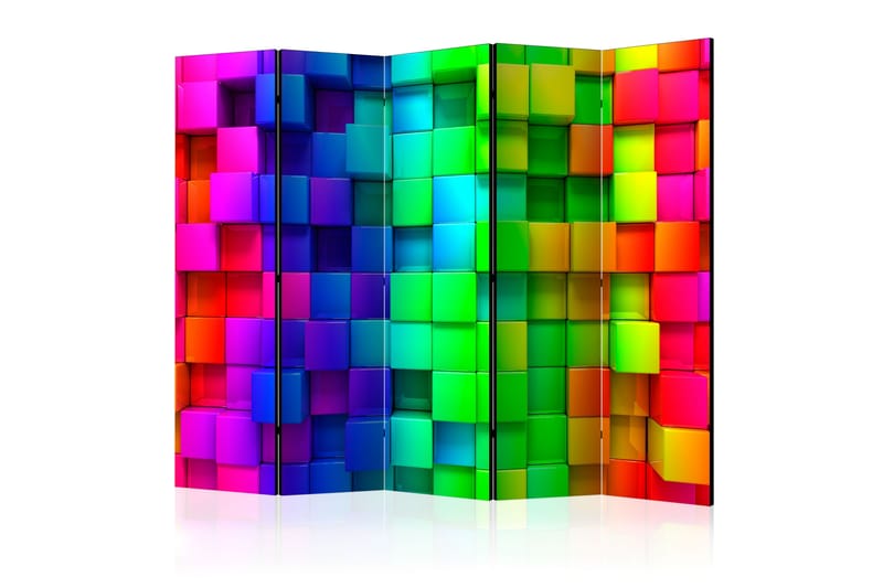 Tilanjakaja Colourful Cubes 225x172 - Artgeist sp. z o. o. - Sisustustuotteet - Tilanjakaja & sermi