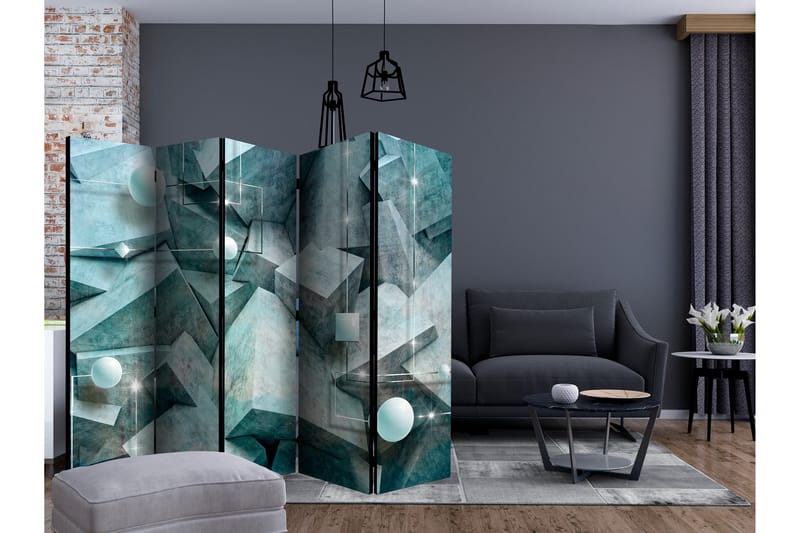 Tilanjakaja Concrete Cubes Green II - Artgeist sp. z o. o. - Sisustustuotteet - Tilanjakaja & sermi