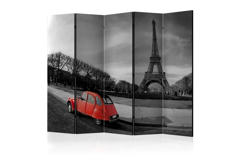 Tilanjakaja Eiffel Tower and red car II 225x172, Artgeist sp. z o. o.