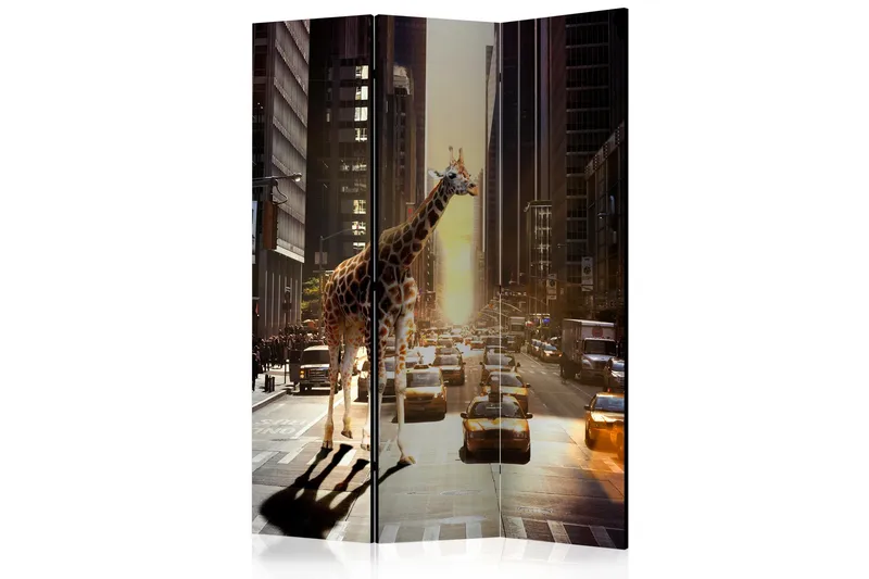 Tilanjakaja Giraffe in the Big City - Artgeist sp. z o. o. - Sisustustuotteet - Tilanjakaja & sermi