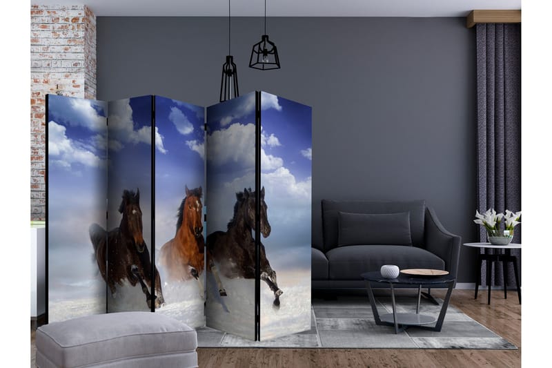 Tilanjakaja Horses in the Snow II 225x172 - Artgeist sp. z o. o. - Sisustustuotteet - Tilanjakaja & sermi