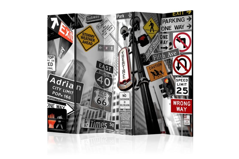 Tilanjakaja New York Signs II - Artgeist sp. z o. o. - Sisustustuotteet - Tilanjakaja & sermi