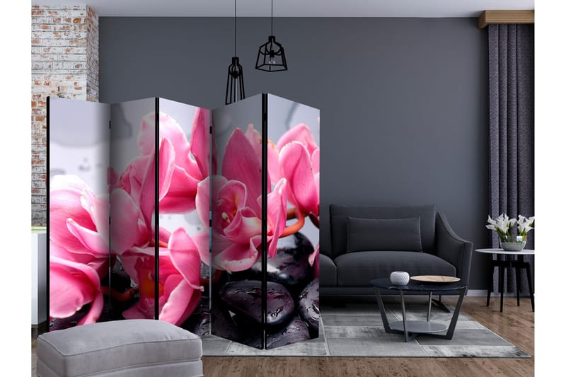 Tilanjakaja Orchid flowers with zen stones II 225x172 - Artgeist sp. z o. o. - Sisustustuotteet - Tilanjakaja & sermi