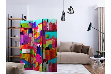 Tilanjakaja Rainbow-Hued Town - Artgeist sp. z o. o. - Sisustustuotteet - Tilanjakaja & sermi