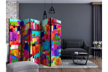 Tilanjakaja Rainbow-Hued Town II - Artgeist sp. z o. o. - Sisustustuotteet - Tilanjakaja & sermi