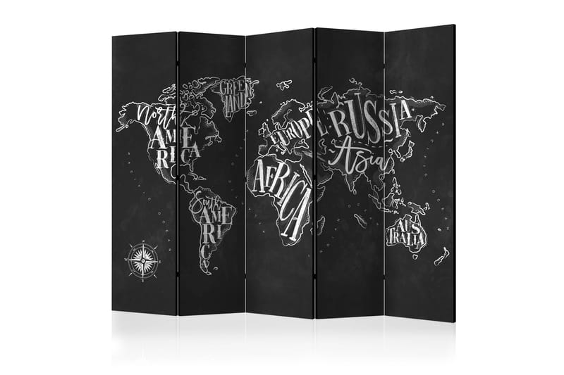 Tilanjakaja Retro Continents (Black) II 225x172, Artgeist sp. z o. o.