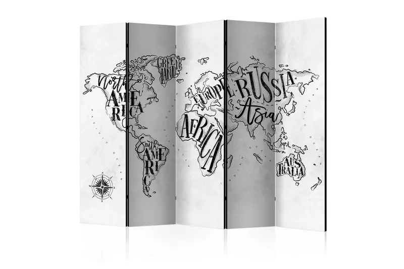 Tilanjakaja Retro Continents (Grey) II 225x172, Artgeist sp. z o. o.