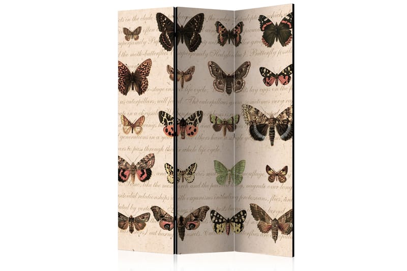 Tilanjakaja Retro Style Butterflies 135x172 - Artgeist sp. z o. o. - Sisustustuotteet - Tilanjakaja & sermi