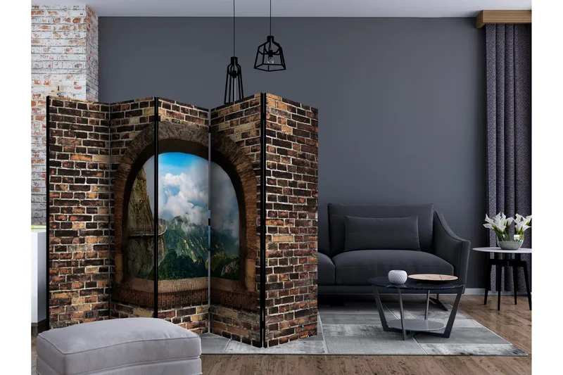 Tilanjakaja Stony Window: Mountains II 225x172 - Artgeist sp. z o. o. - Sisustustuotteet - Tilanjakaja & sermi