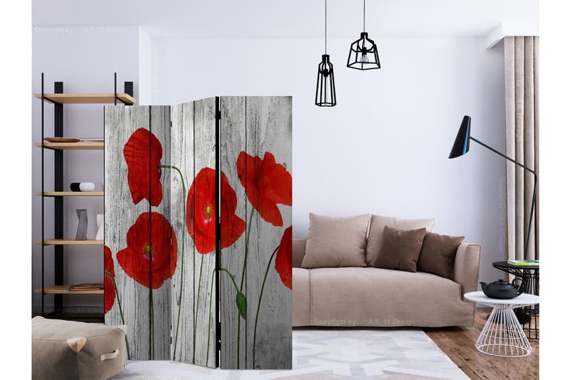 Tilanjakaja Tale of Red Poppies 135x172 - Artgeist sp. z o. o. - Sisustustuotteet - Tilanjakaja & sermi