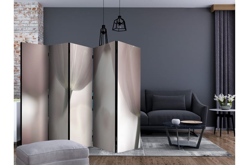 Tilanjakaja Tulips Fine Art - Black and White II - Artgeist sp. z o. o. - Sisustustuotteet - Tilanjakaja & sermi