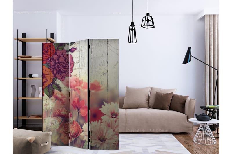 Tilanjakaja Vintage Flowers 135x172 - Artgeist sp. z o. o. - Sisustustuotteet - Tilanjakaja & sermi