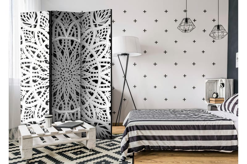 Tilanjakaja White Mandala 135x172 - Artgeist sp. z o. o. - Sisustustuotteet - Tilanjakaja & sermi