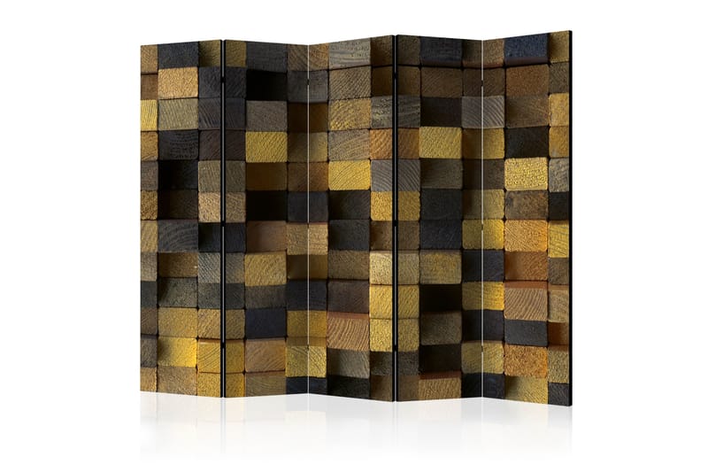 Tilanjakaja Wooden cubes II 225x172 - Artgeist sp. z o. o. - Sisustustuotteet - Tilanjakaja & sermi