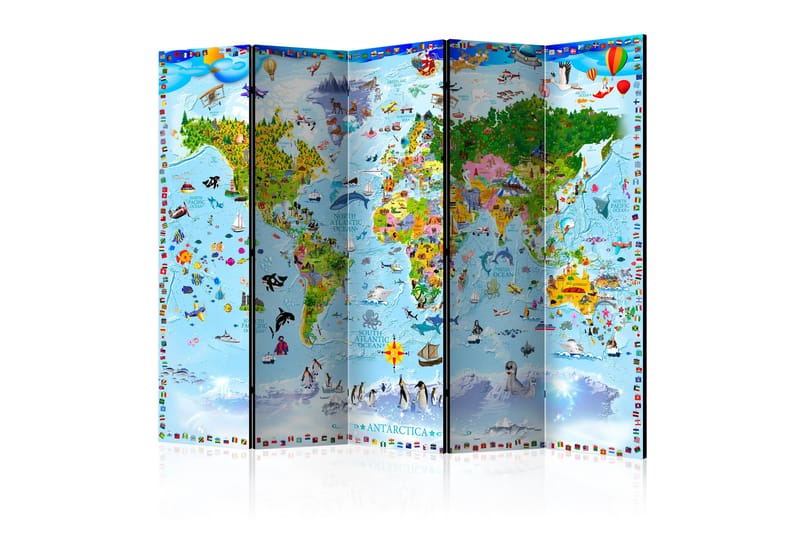 Tilanjakaja World Map For Kids 225x172 - Artgeist sp. z o. o. - Sisustustuotteet - Tilanjakaja & sermi