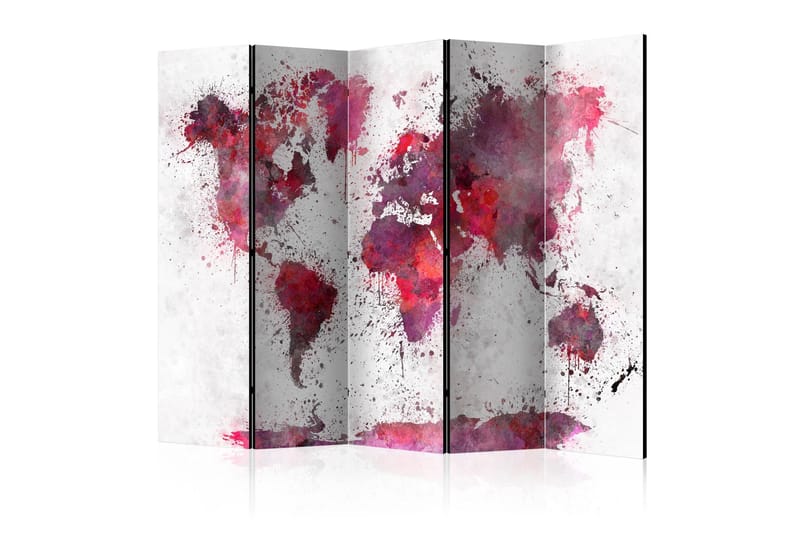 Tilanjakaja World Map: Red Watercolors II 225x172, Artgeist sp. z o. o.