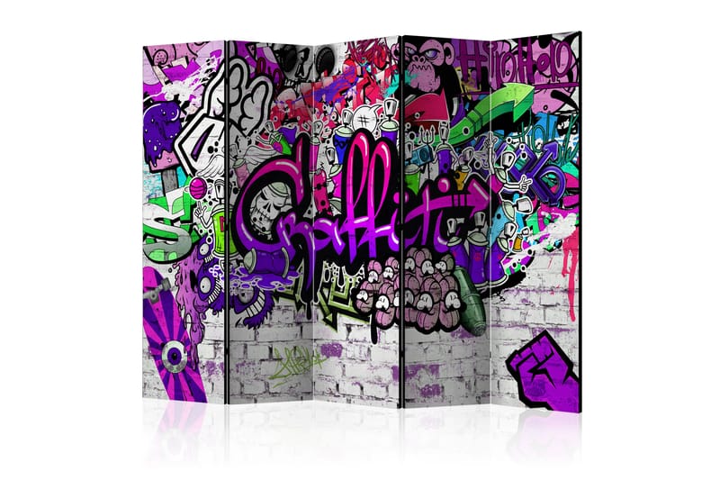 Tilanjakaja Purple Graffiti 225x172 - Artgeist sp. z o. o. - Sisustustuotteet - Tilanjakaja & sermi