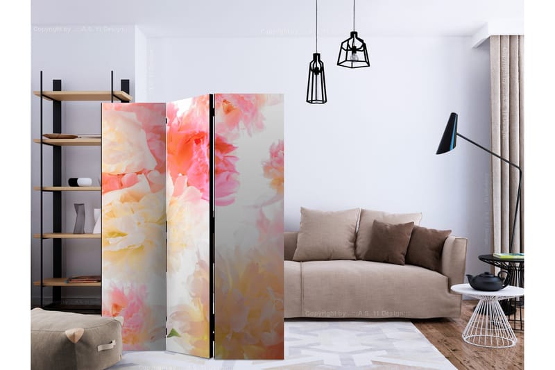 Tilanjakaja Pastel peonies 135x172 - Artgeist sp. z o. o. - Sisustustuotteet - Tilanjakaja & sermi