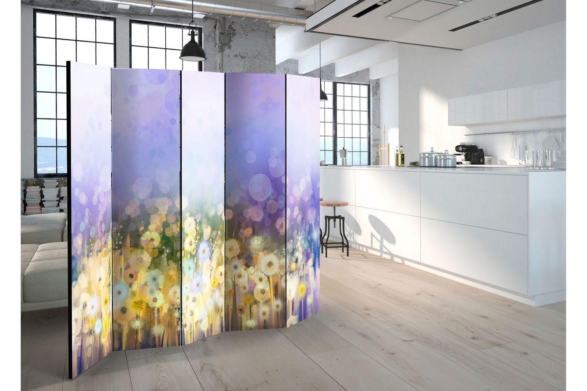Tilanjakaja Painted Meadow 225x172 - Artgeist sp. z o. o. - Sisustustuotteet - Tilanjakaja & sermi