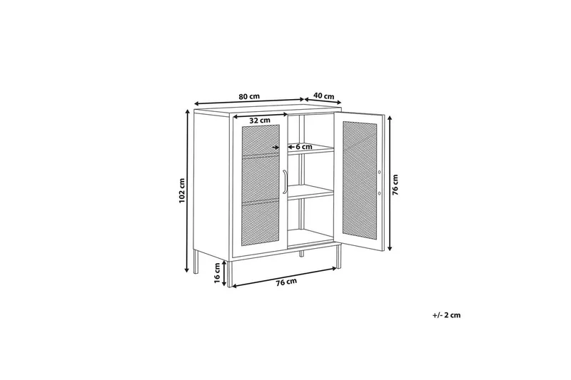 Vitrinikaappi Wakatipu Vihreä - Vihreä - Säilytys - Kaappi - Vitriini