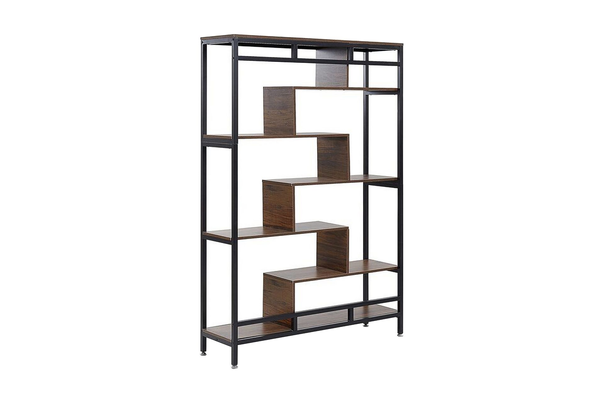 Daven kirjahylly 115 cm puuta metallirunko - Ruskea