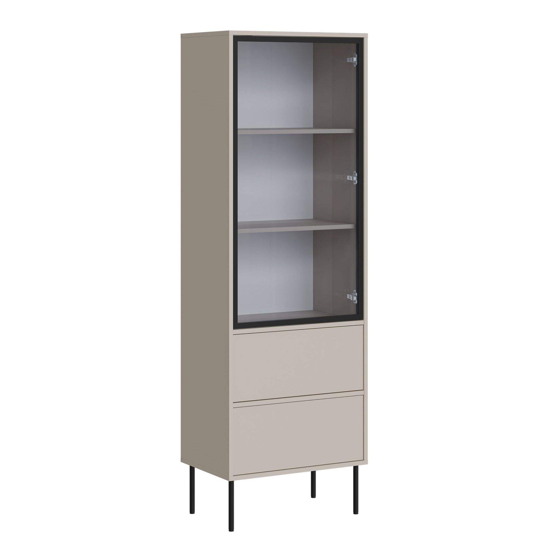 Claven-vitriiinikaappi 60x185 cm - beige