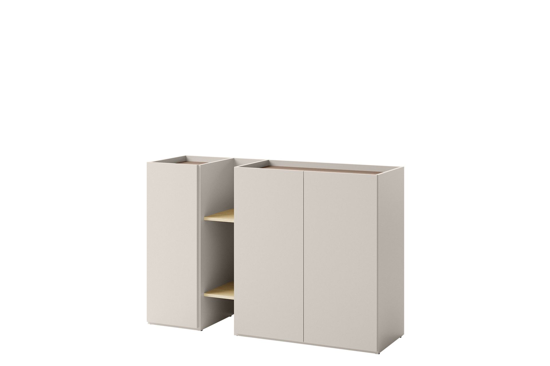 Sigma Highboard - Vaalean Harmaa/Beige