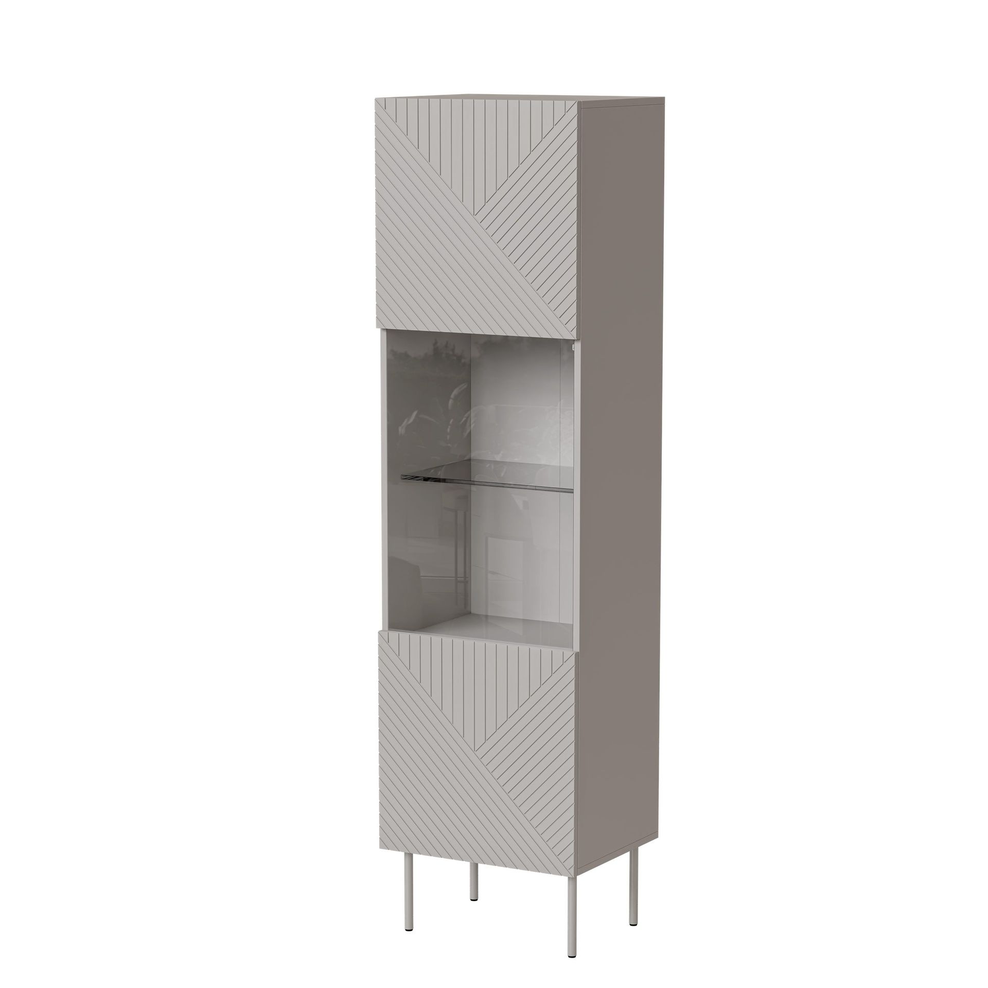 vitriinikaappi NO_BRAND ART DECO -vitriini beige -
