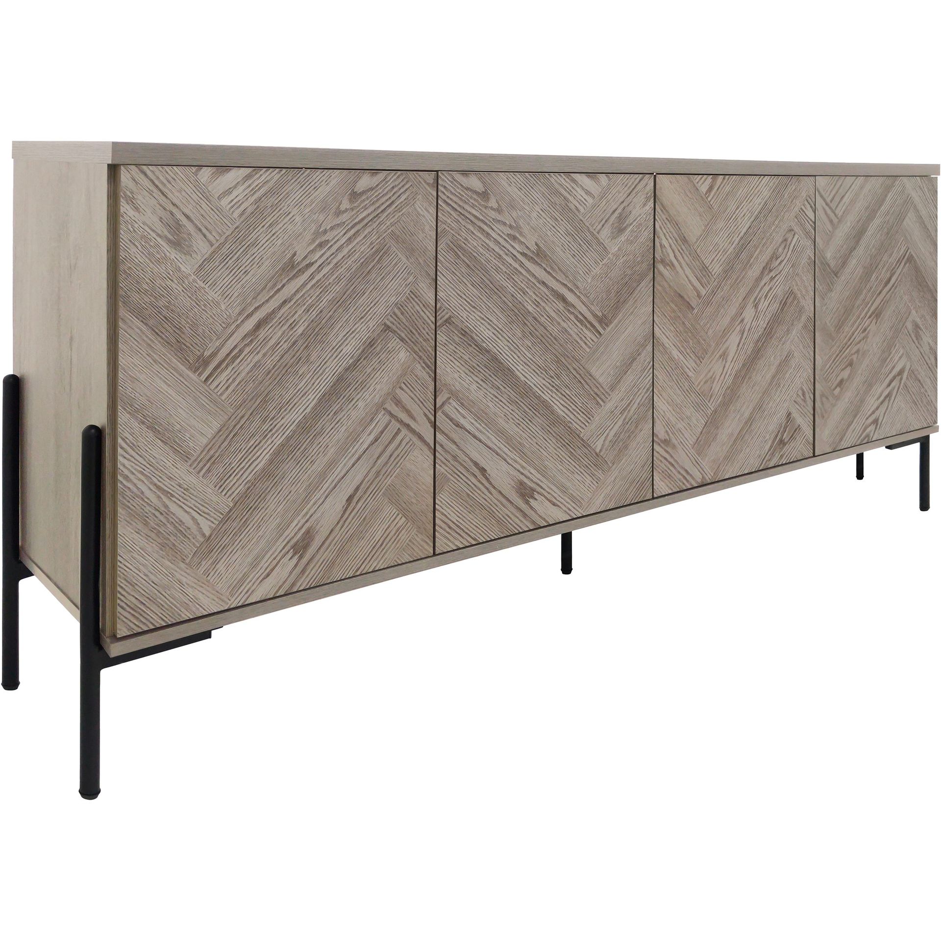 Sideboard Loft24 Naturfärgat fiskbensmönster/naturek - Luonnontammen kalanruotokuvio / luonnontammi