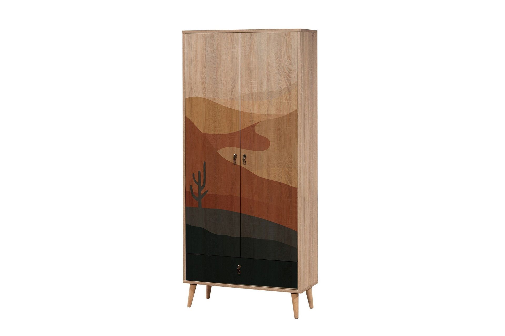 Bertoaria vaatekaappi 80x190 cm ruskea - Hanah Home