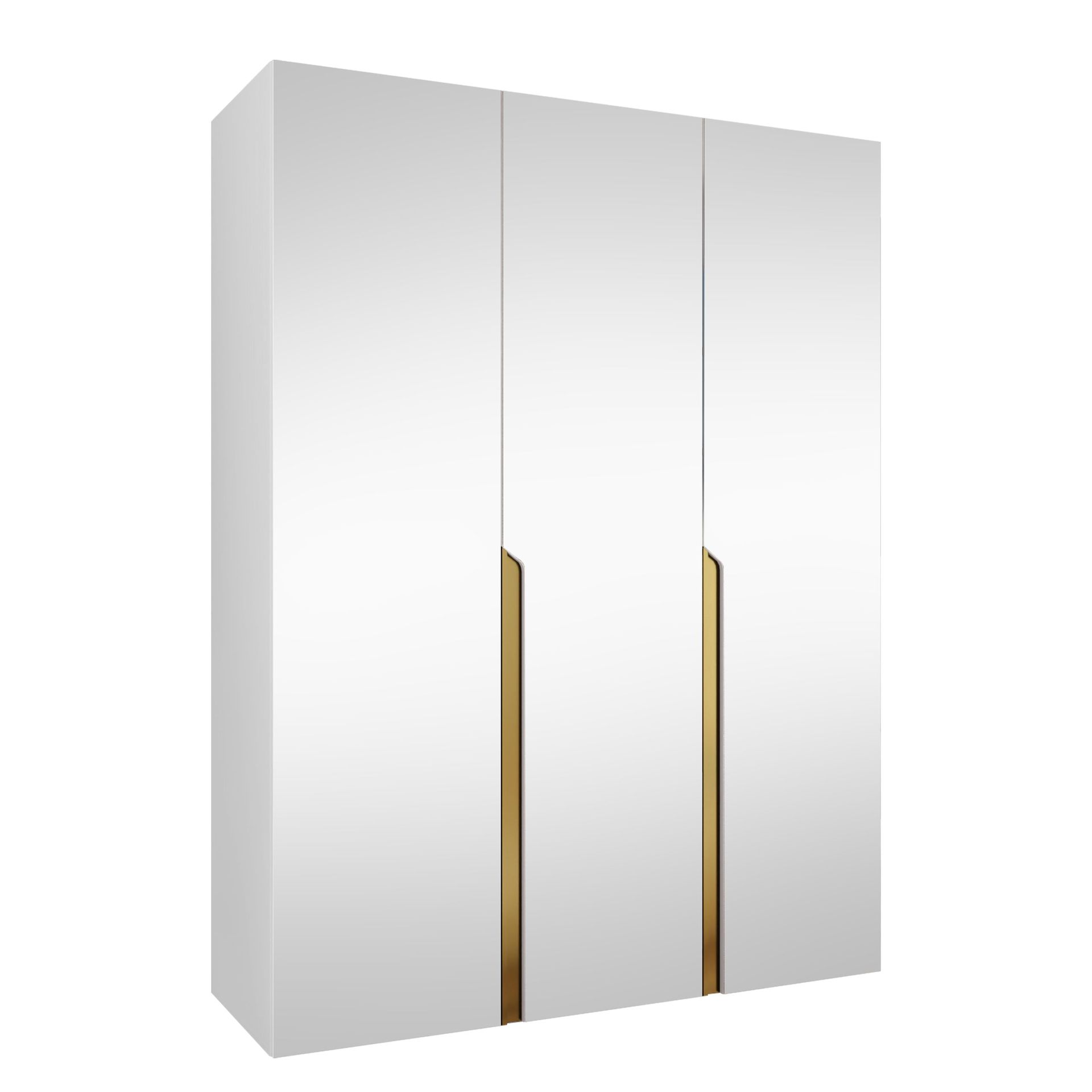 Milias-vaatekaappi peilillä 150x202 cm - valkoinen
