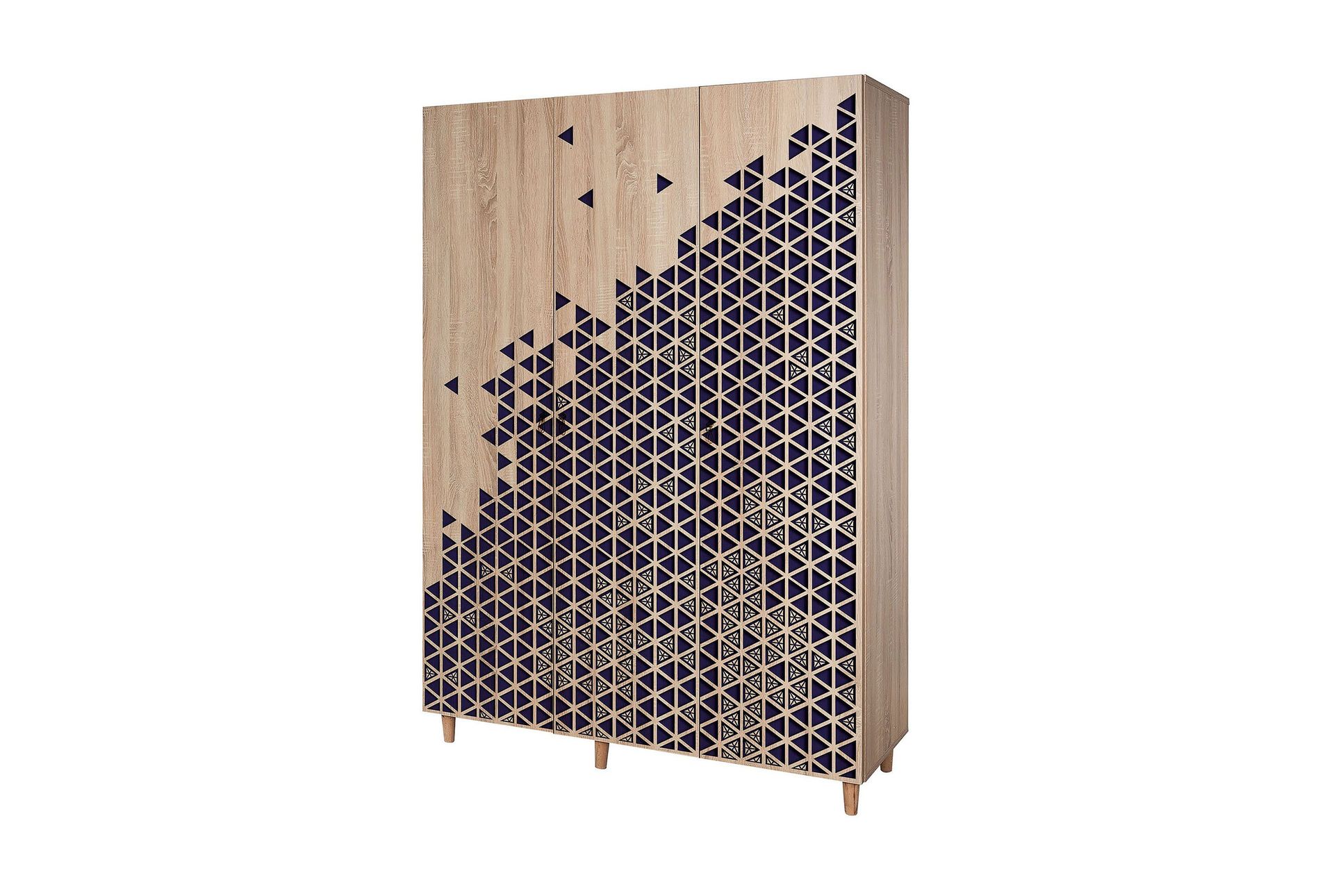 Vaatekaappi Gillberga 135 cm - Ruskea/Sininen