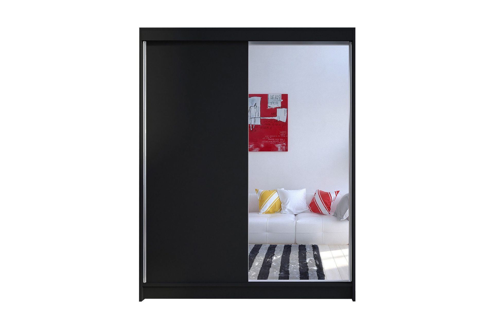 Vaatekaappi Richmond 150x58x200 cm - Musta/Musta