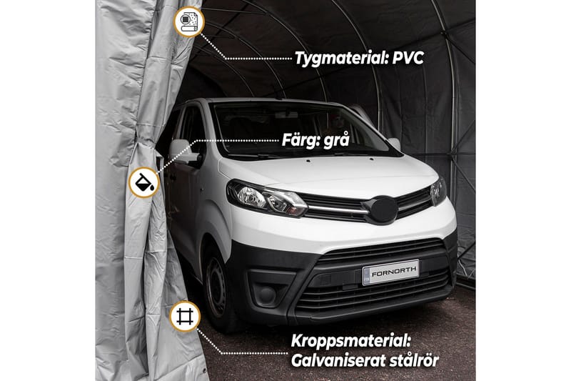 Fornorth Autotalli 3,5x7,5 m - Harmaa - Talo & remontointi - Autotalli & korjaamo - Autotalli - Pressutalli